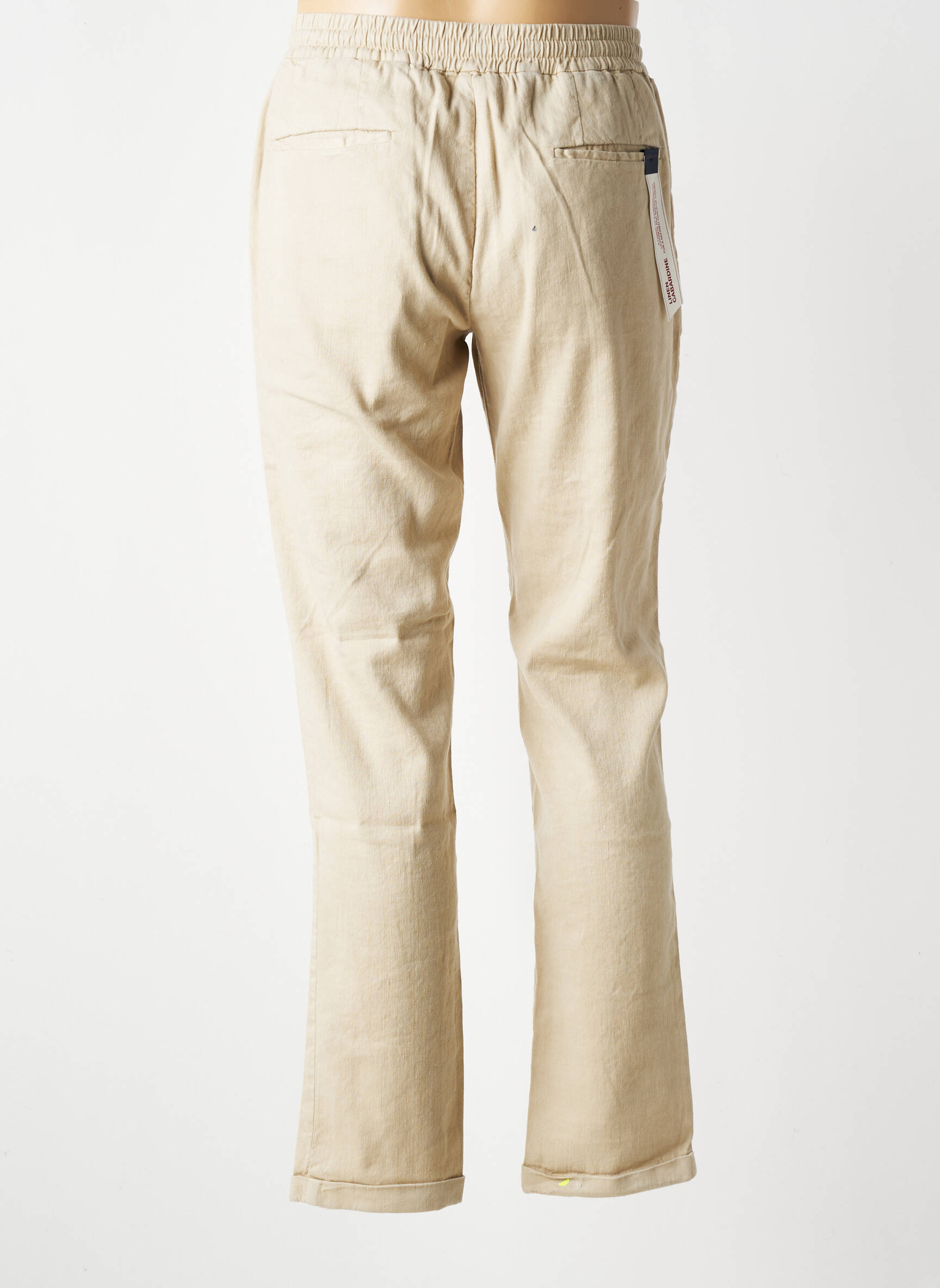 Pantalon chino fermeture zippée sous rabat avec crochet taille normale beige TRAMAROSSA homme
