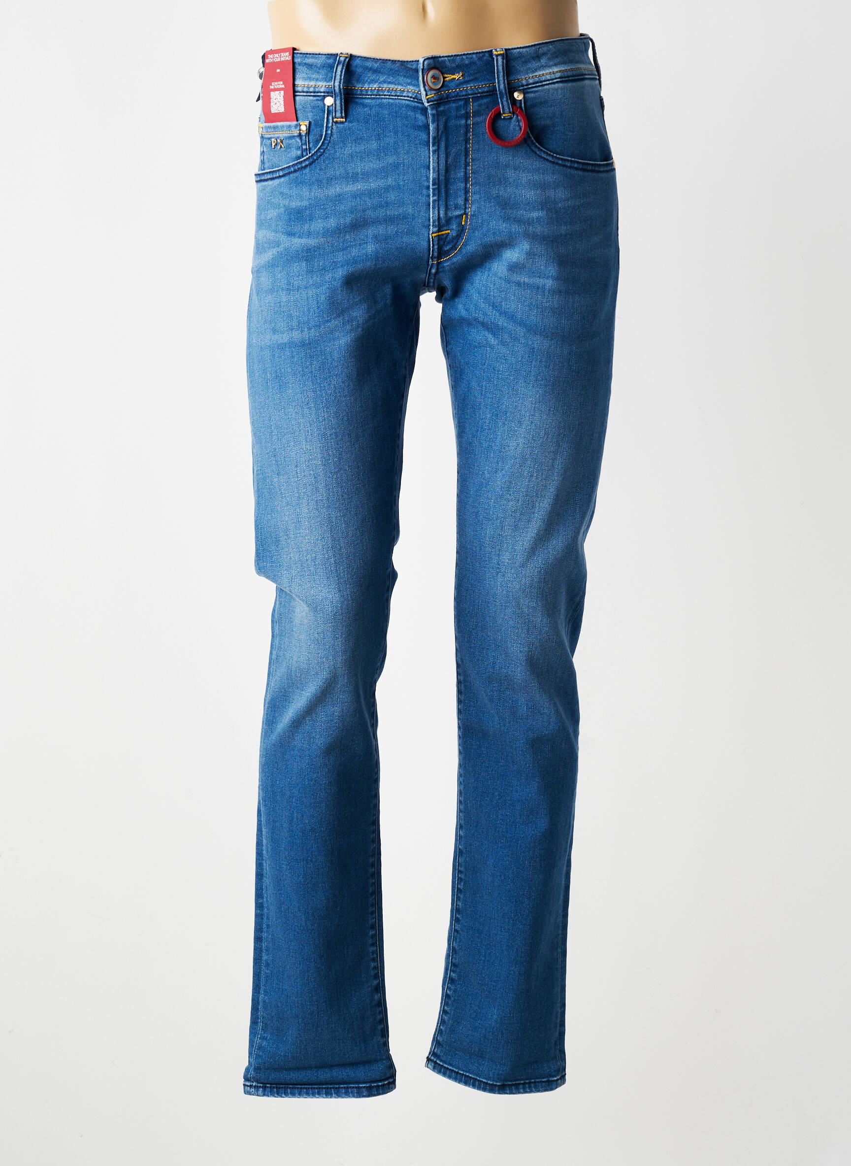 Jeans coupe slim stretch taille normale bleu TRAC homme