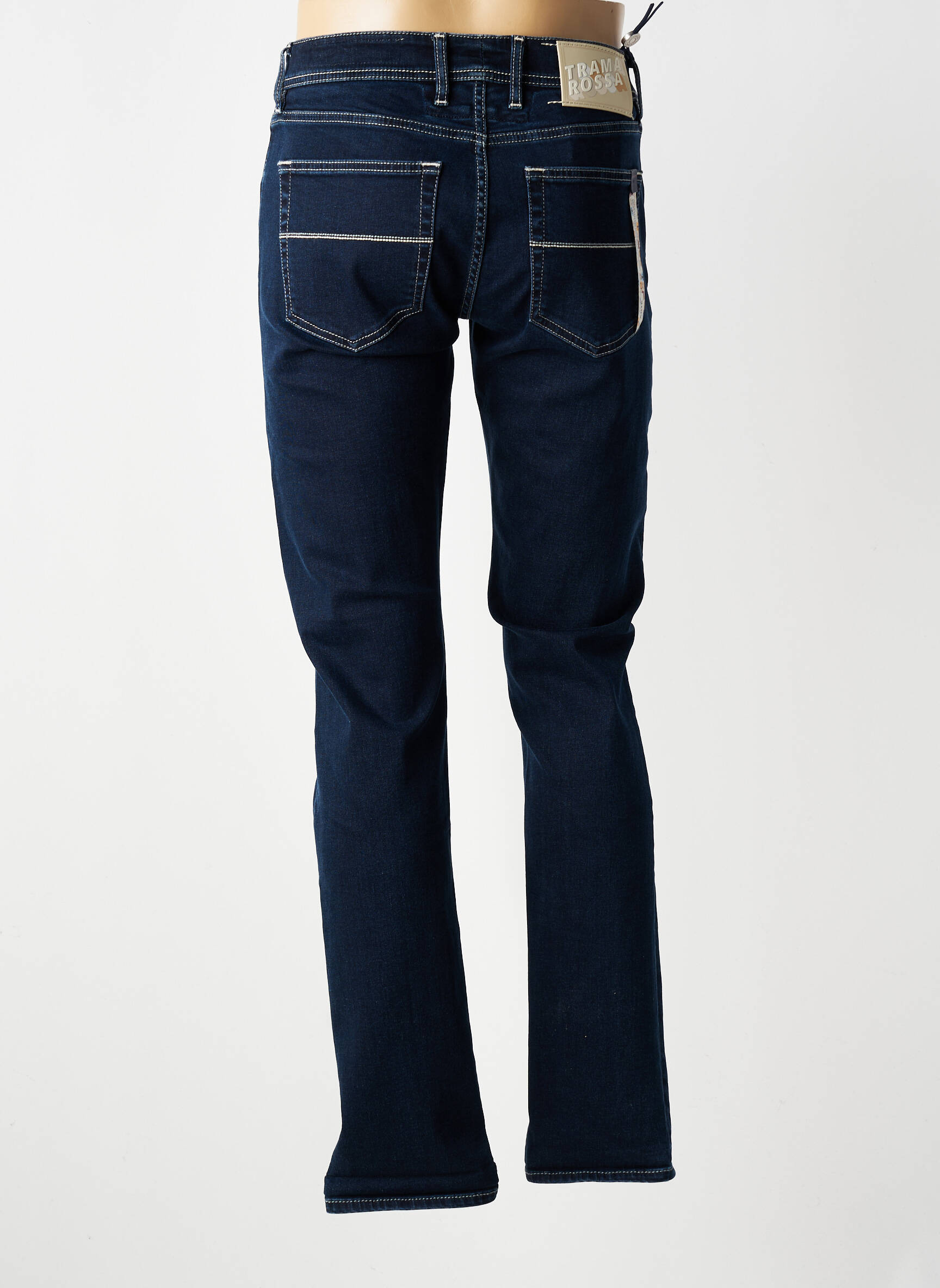 Jeans coupe slim stretch taille normale bleu fonce TRAC homme