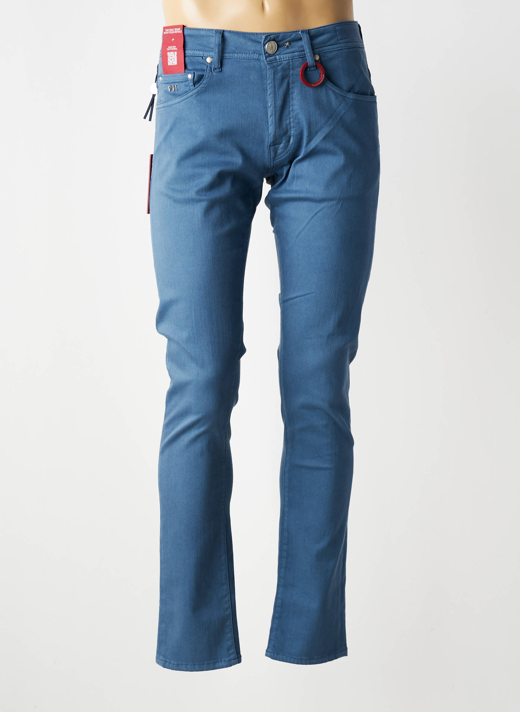 Jeans coupe slim fermeture boutonnée sur le devant taille normale bleu TRAMAROSSA homme