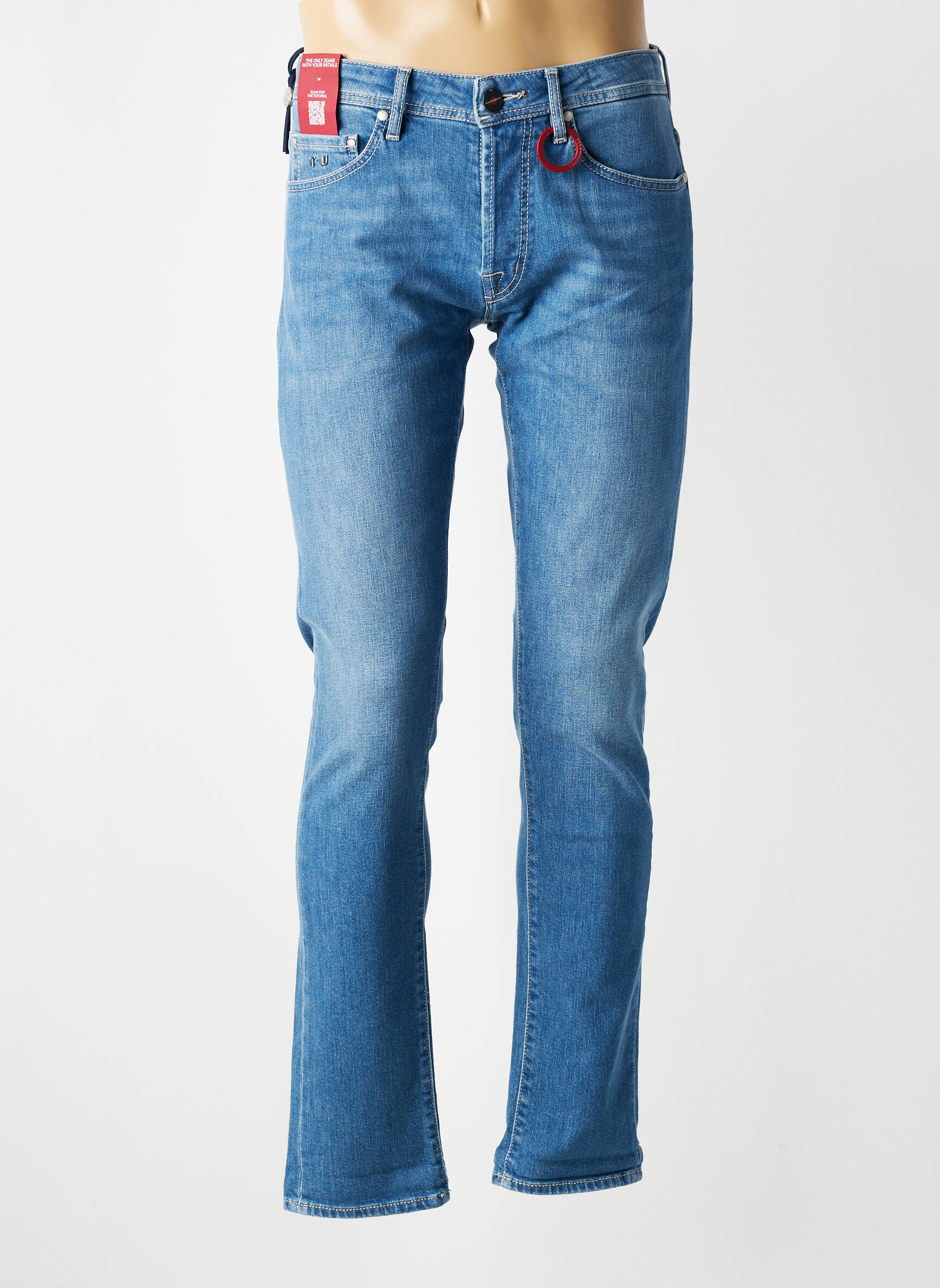Jeans coupe slim fermeture boutonnée sur le devant taille normale bleu TRAMAROSSA homme