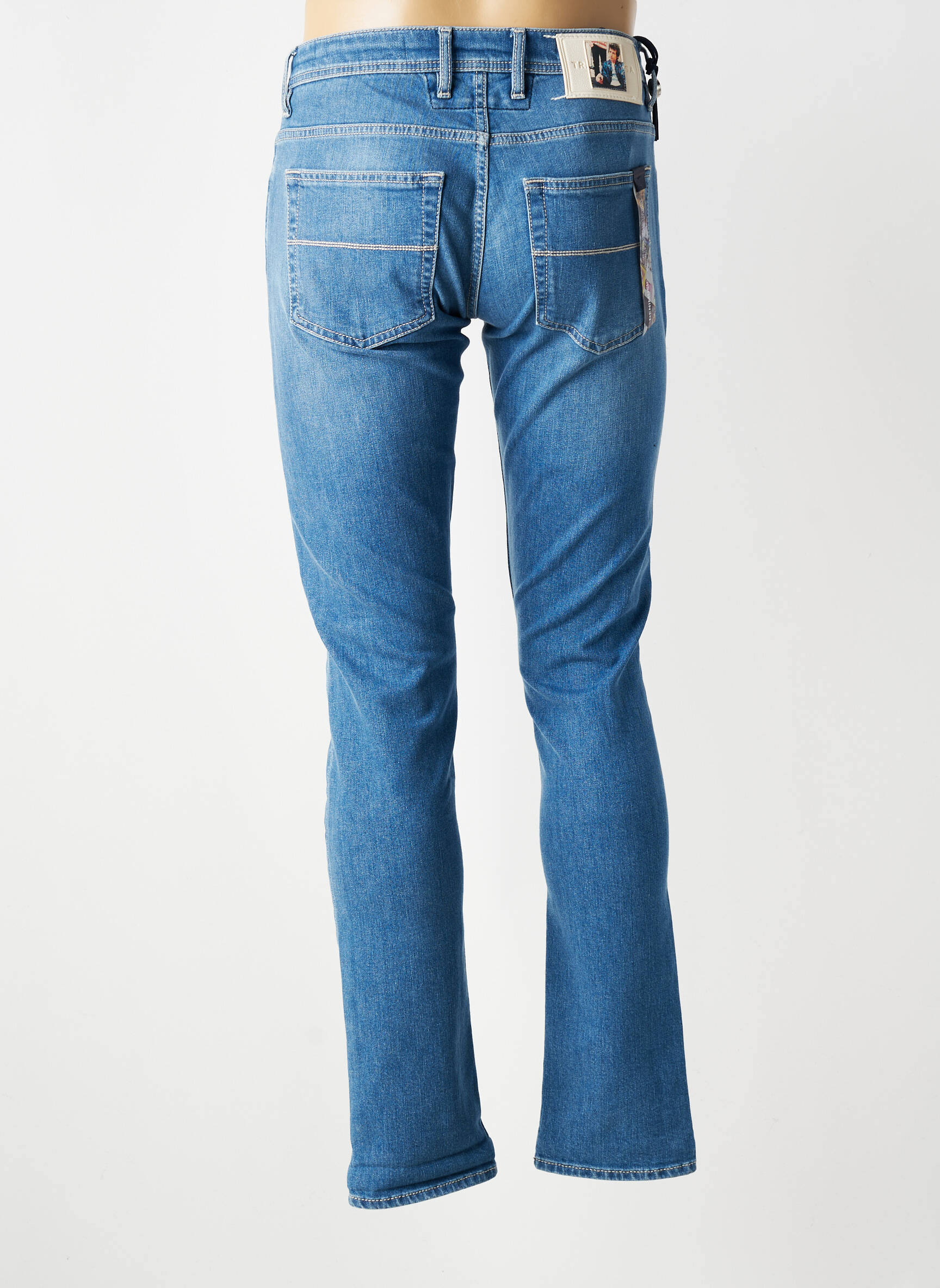 Jeans coupe slim fermeture boutonnée sur le devant taille normale bleu TRAMAROSSA homme