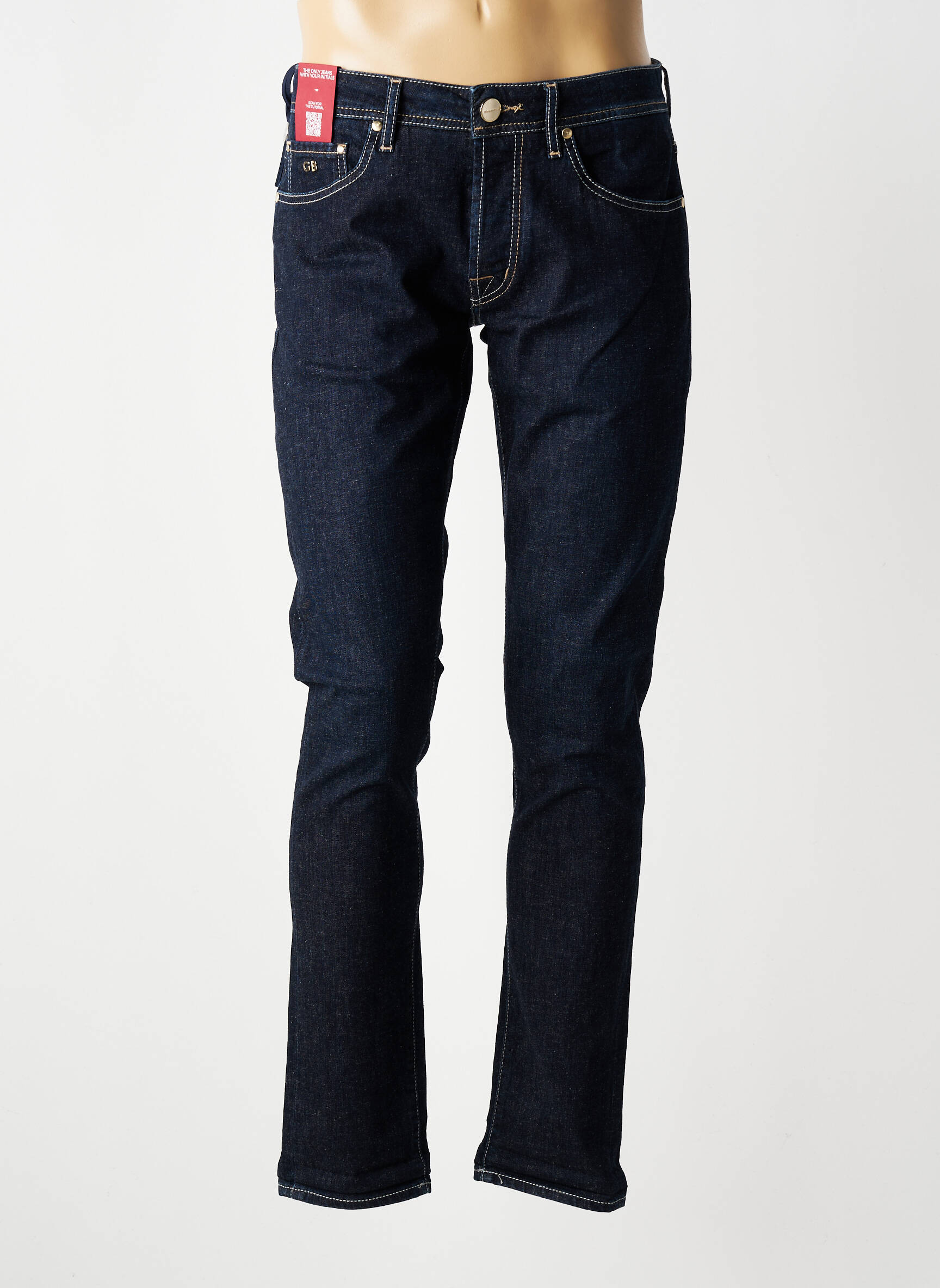 Jeans coupe slim fermeture boutonnée sur le devant taille normale bleu TRAMAROSSA homme