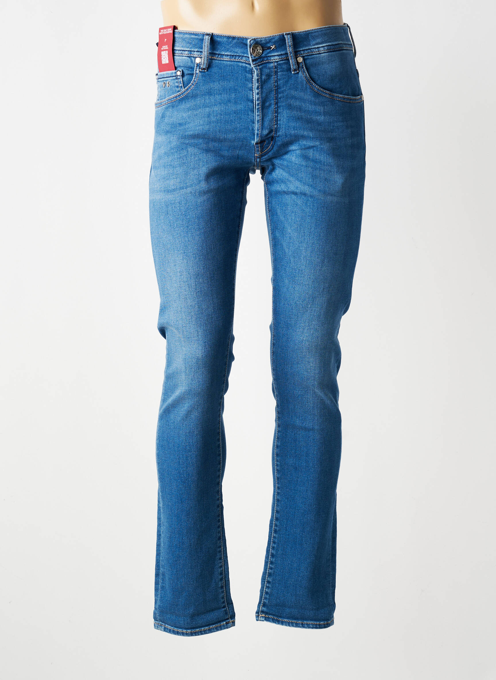 Jeans coupe slim fermeture boutonnée sur le devant taille normale bleu TRAMAROSSA homme