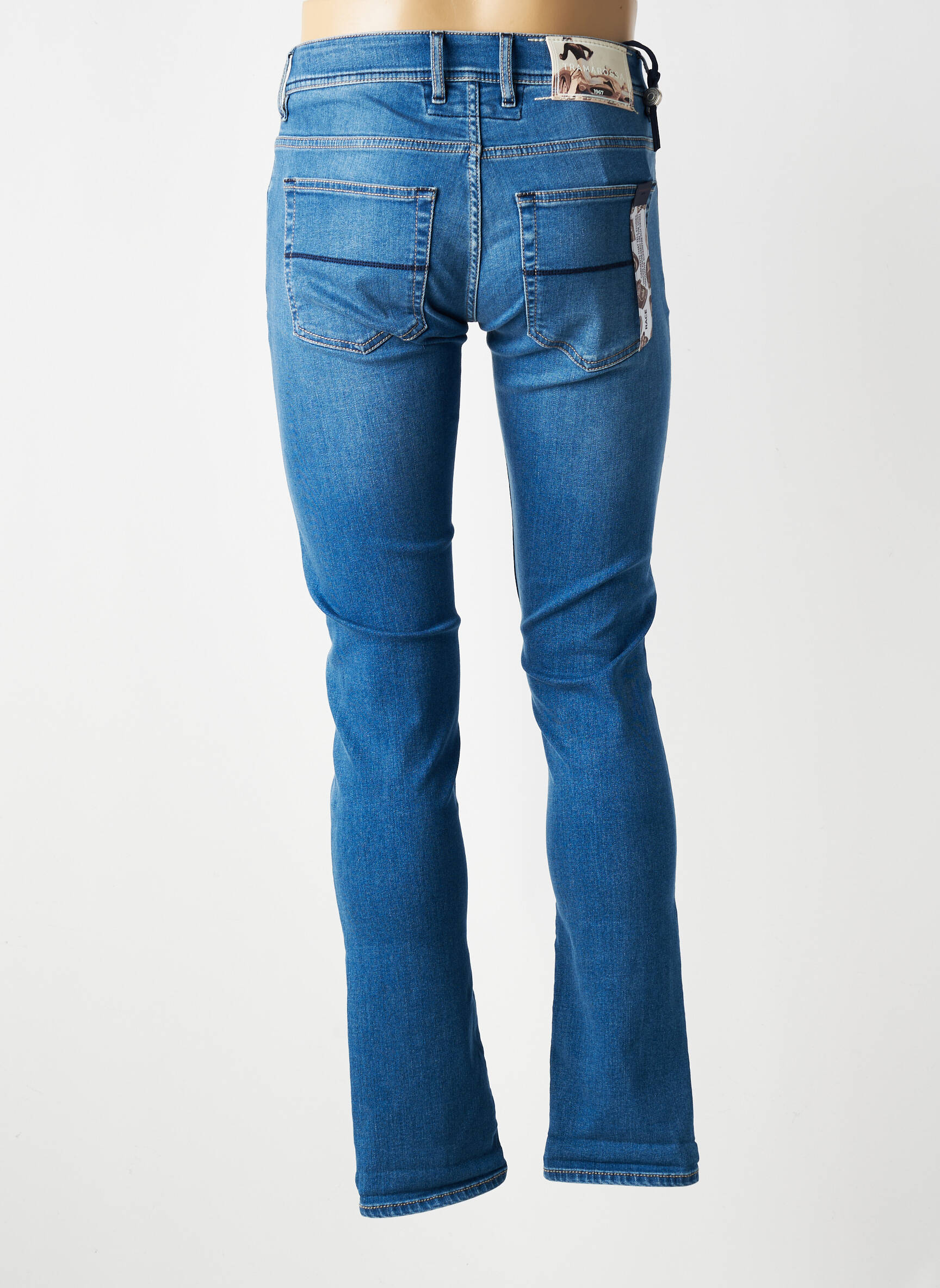 Jeans coupe slim fermeture boutonnée sur le devant taille normale bleu TRAMAROSSA homme