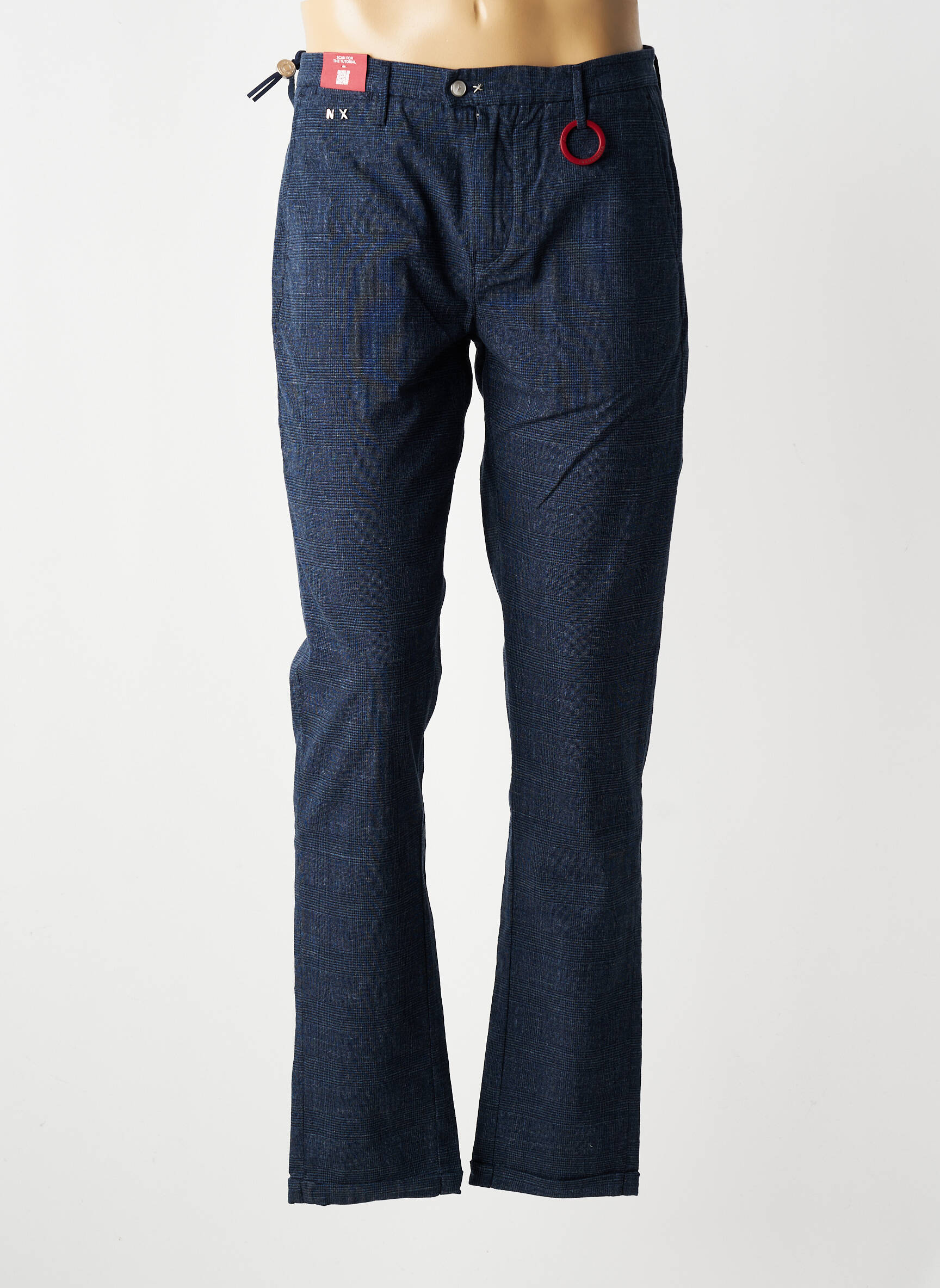 Pantalon chino imprimé imprimé prince de galle taille normale bleu TRAMAROSSA homme