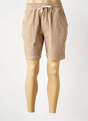 Bermuda taille élastique beige WOOL & CO homme