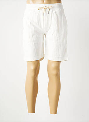 Bermuda taille élastique blanc WOOL & CO homme