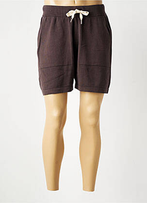 Bermuda taille élastique marron WOOL & CO homme