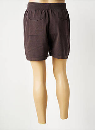 Bermuda taille élastique marron WOOL & CO homme