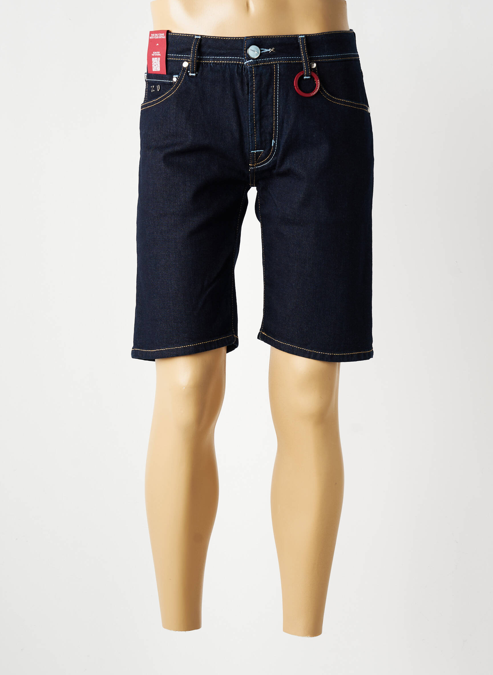 Bermuda tissage denim bleu TRAMAROSSA homme