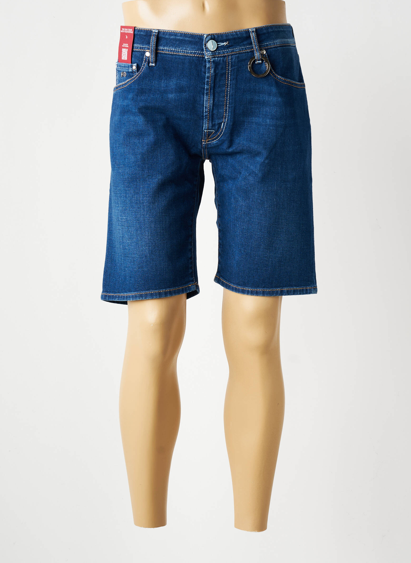 Bermuda tissage denim bleu TRAMAROSSA homme