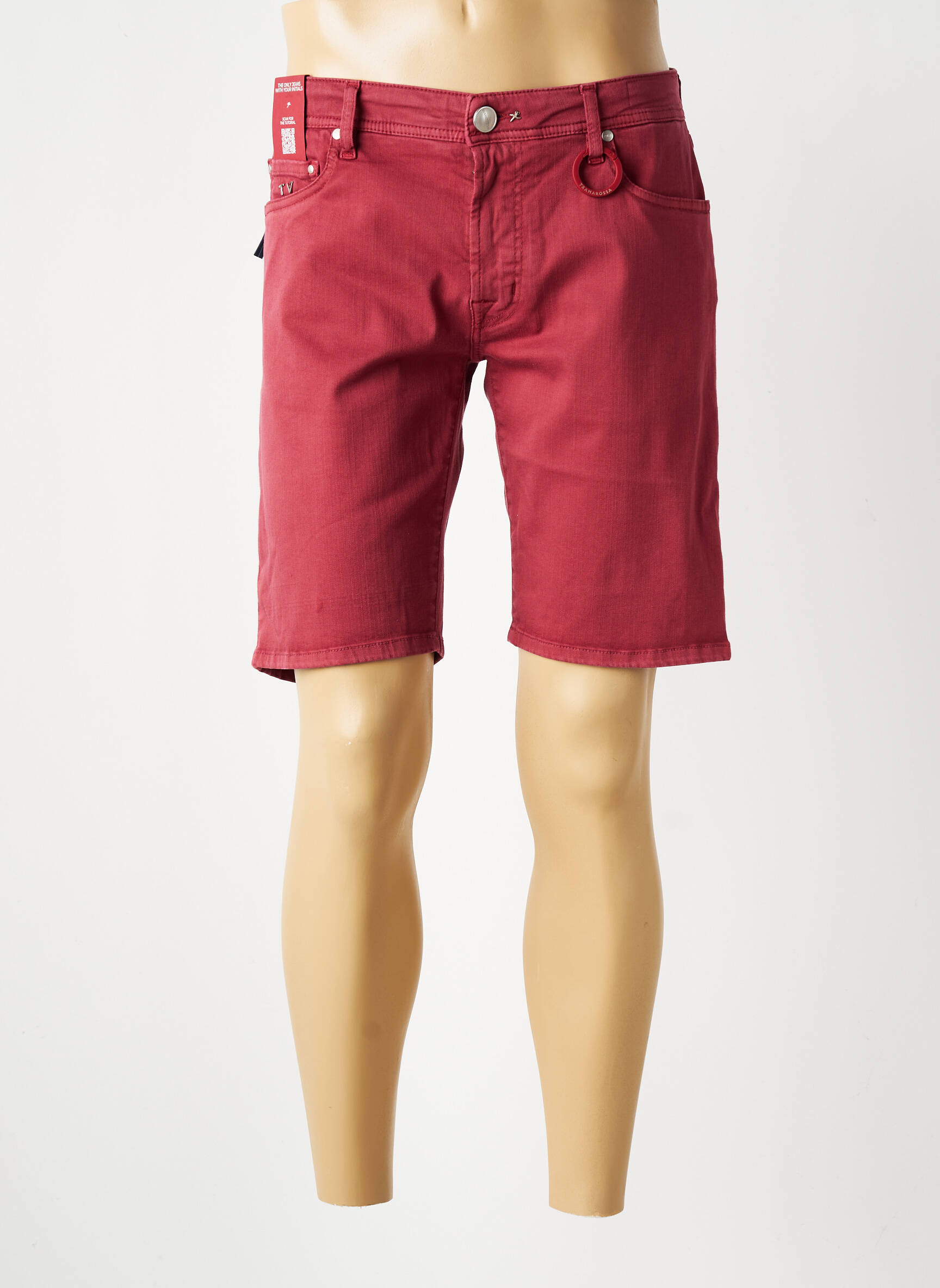 Bermuda coupe droite rouge TRAMAROSSA homme