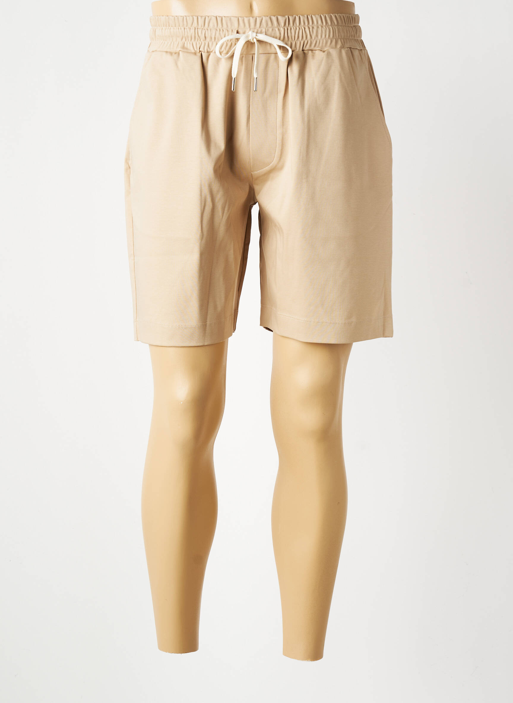 Bermuda taille élastique beige WOOL & CO homme