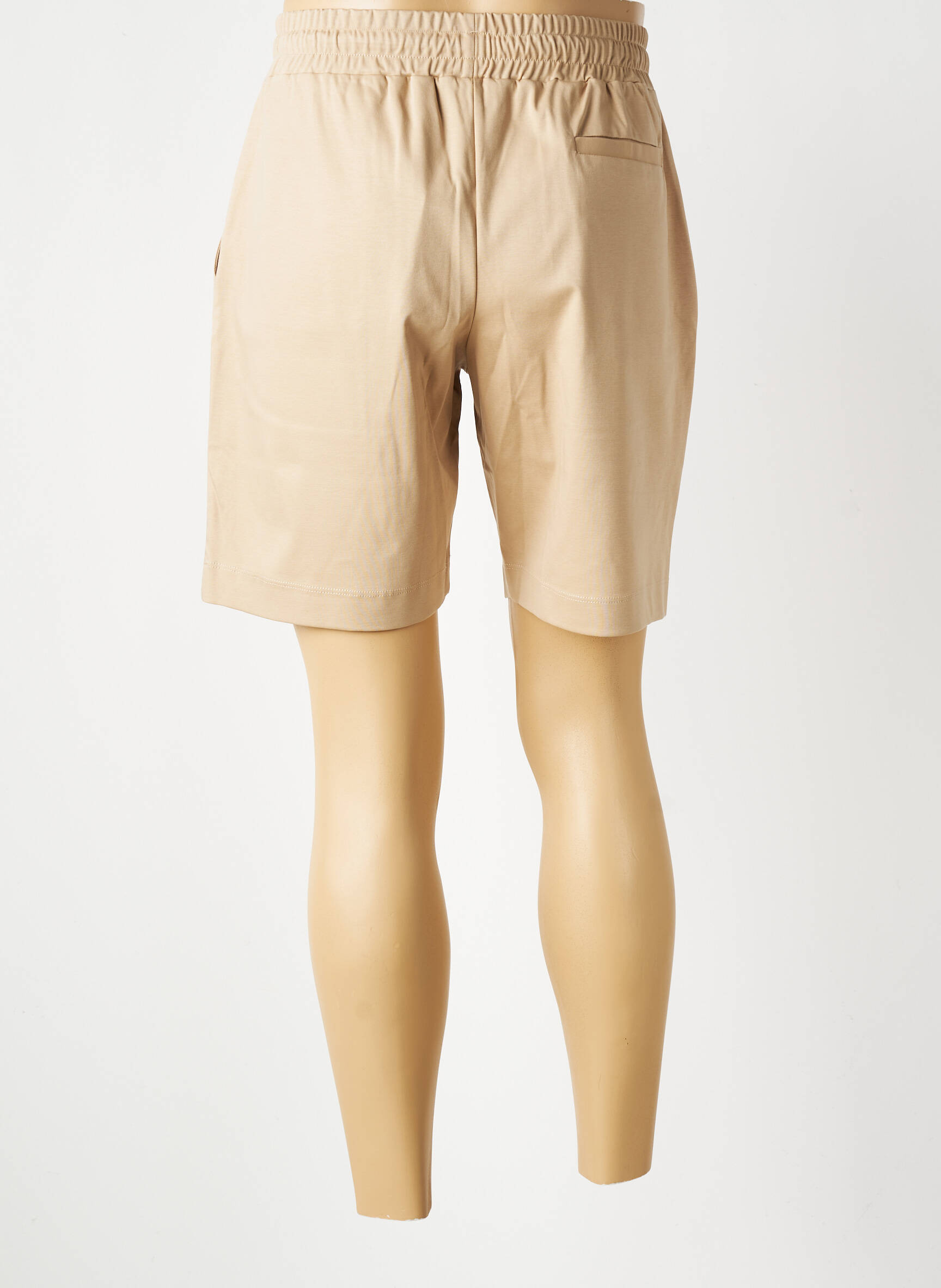 Bermuda taille élastique beige WOOL & CO homme