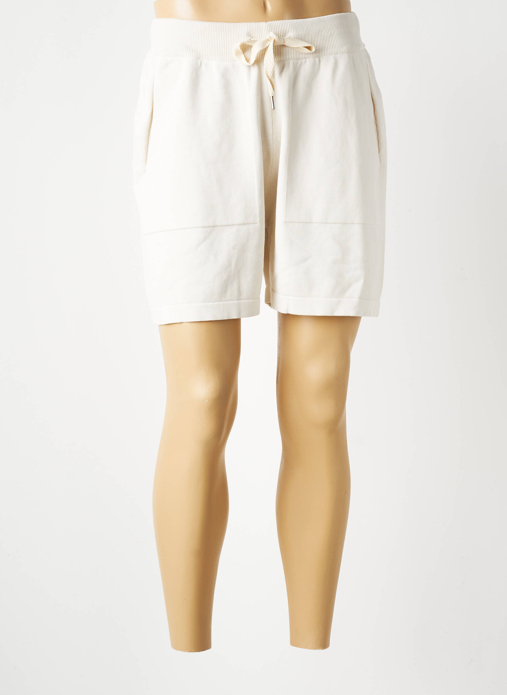 Bermuda taille élastique blanc WOOL & CO homme