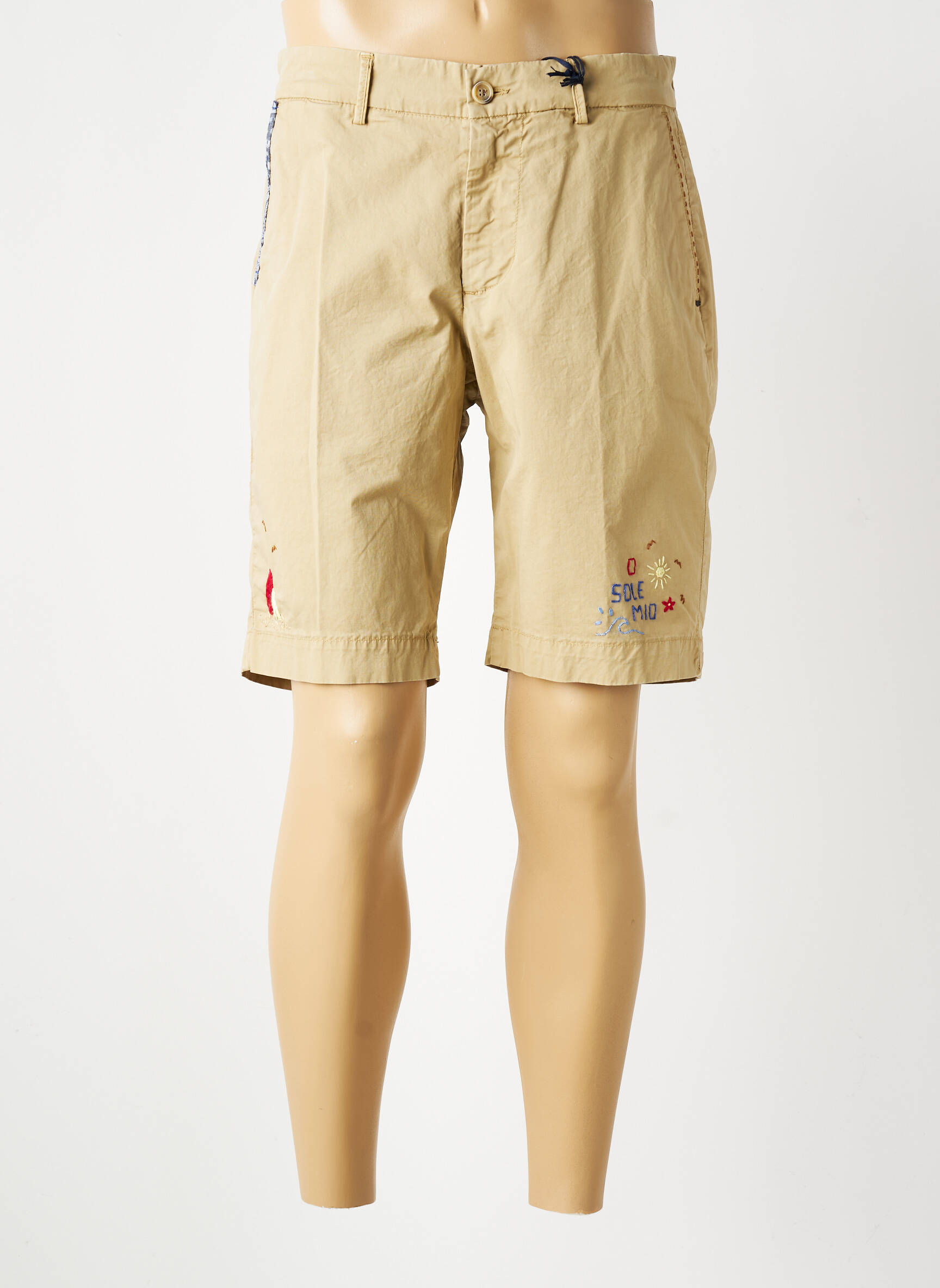 Bermuda coupe droite beige BOB homme