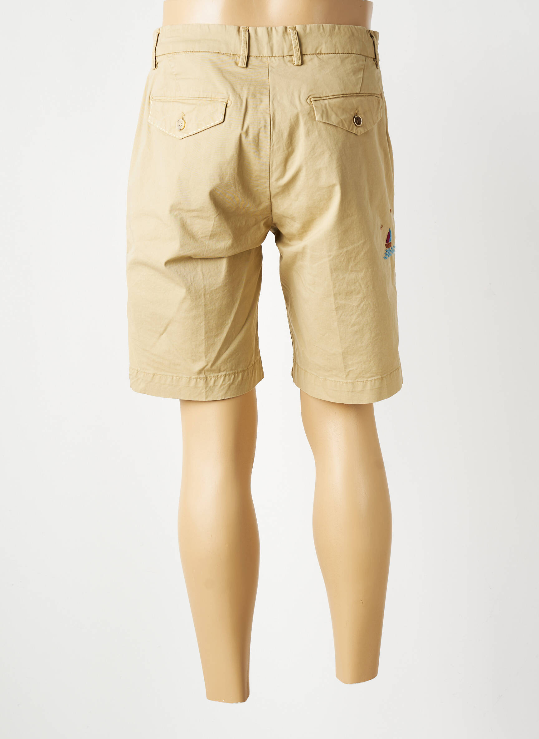 Bermuda coupe droite beige BOB homme
