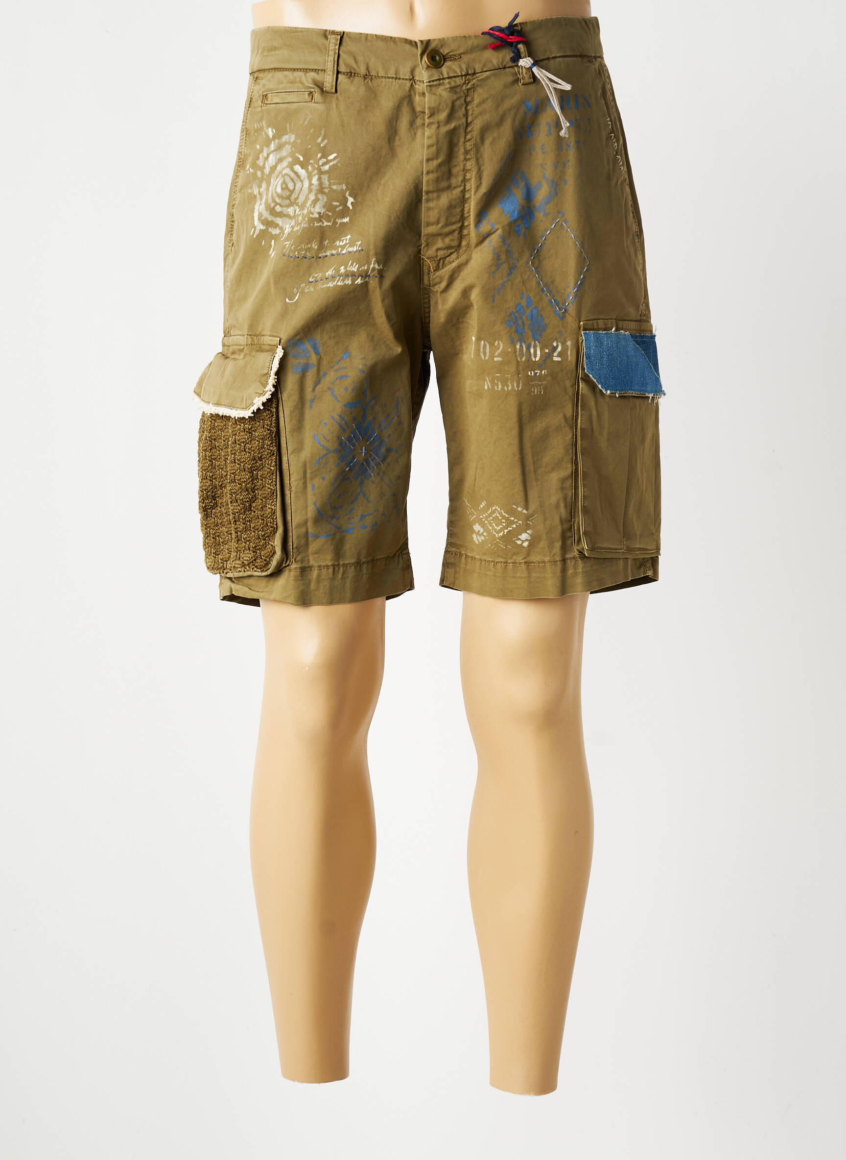 Bermuda coupe droite vert BOB homme
