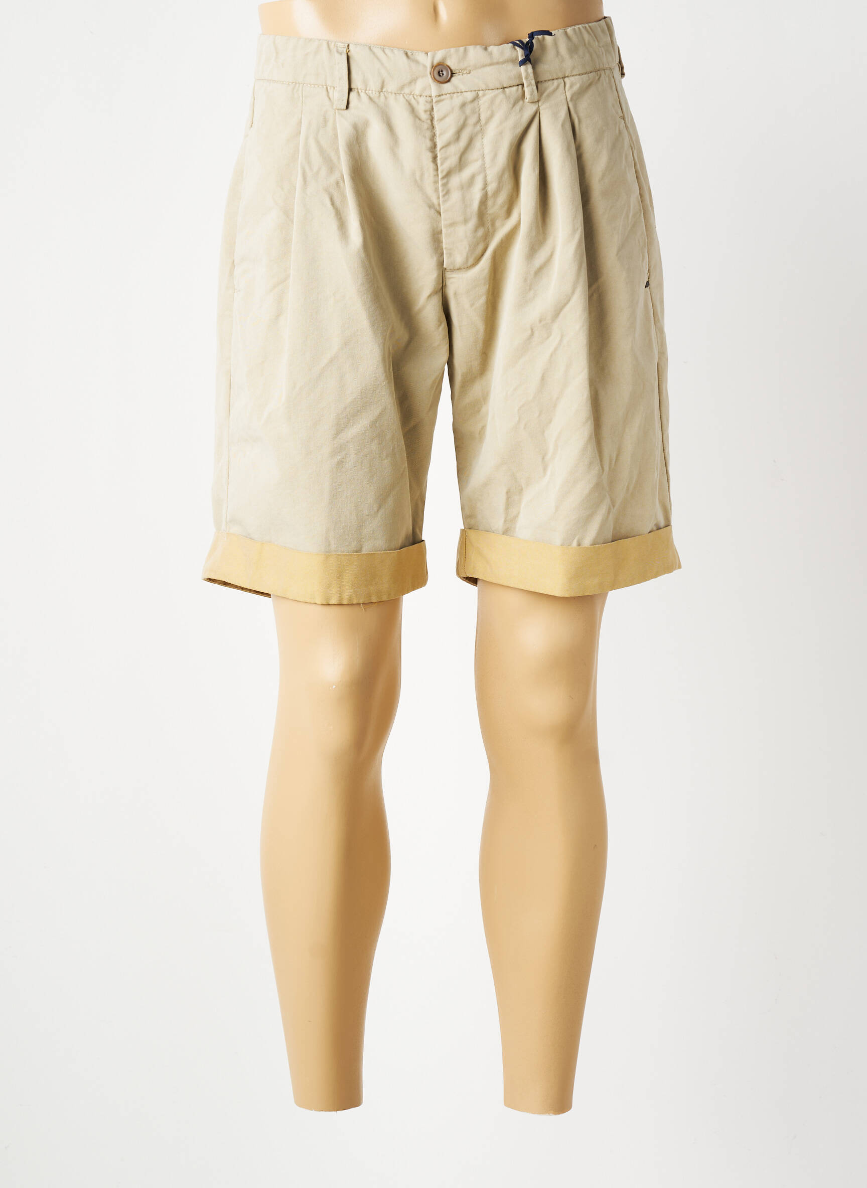 Bermuda coupe droite beige BOB homme
