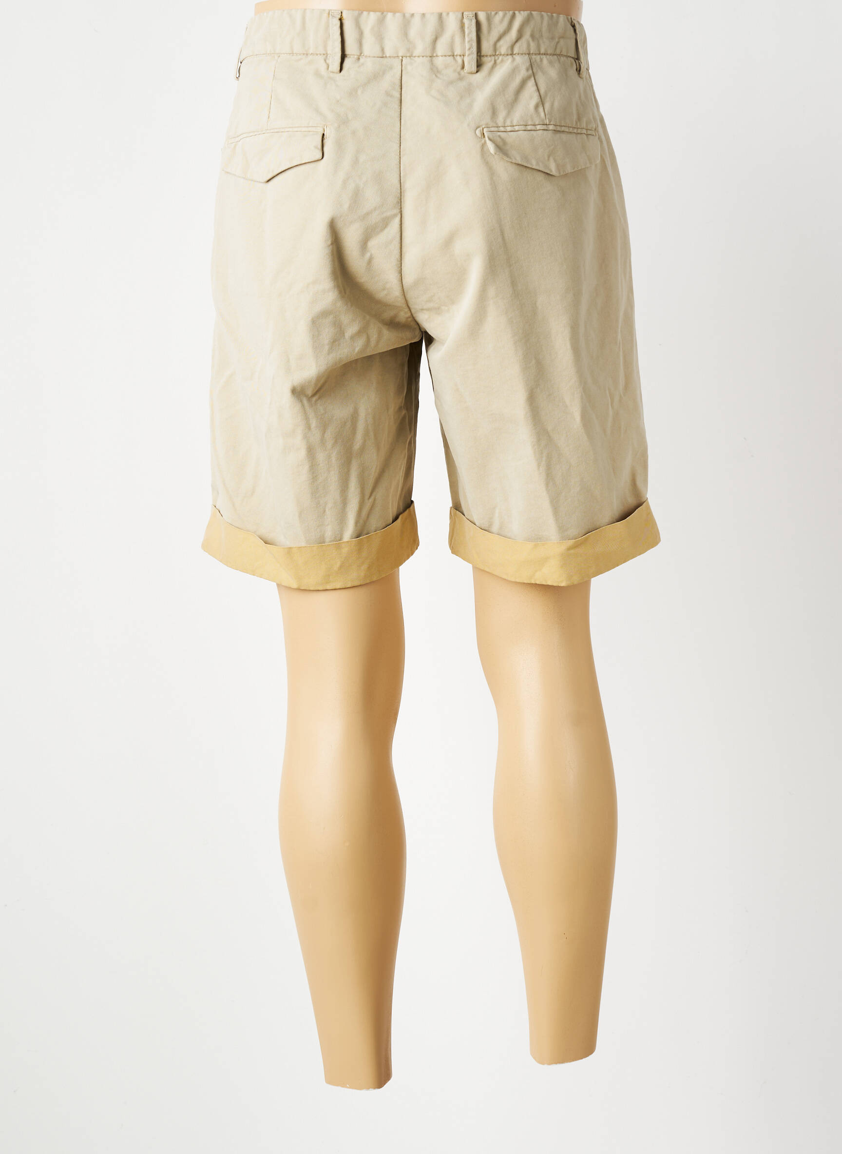Bermuda coupe droite beige BOB homme
