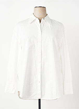 Chemisier coupe droite manches longues blanc ELENA MIRO femme