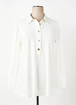 Polo manches longues manches longues blanc YOEK femme