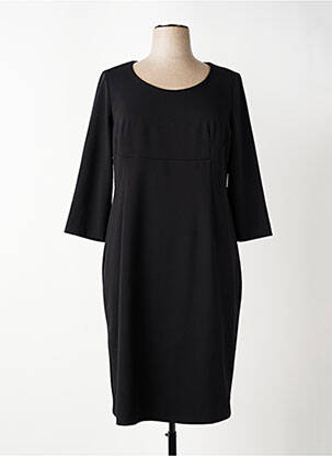 Robe mi-longue manches 3/4 manches 3/4 noir ELENA MIRO femme