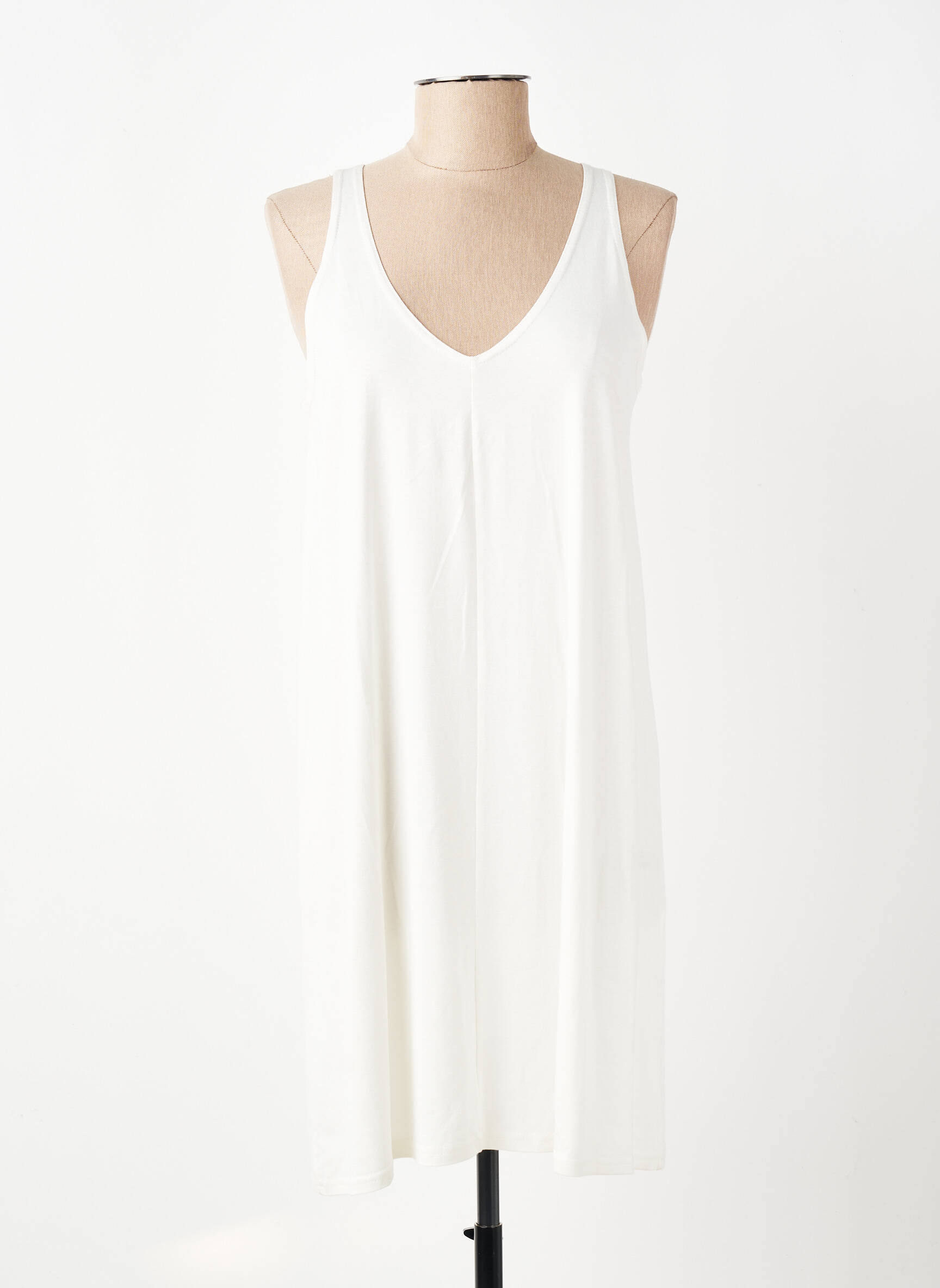 Robe courte sans manche sans manche blanc FRANCK ANNA femme