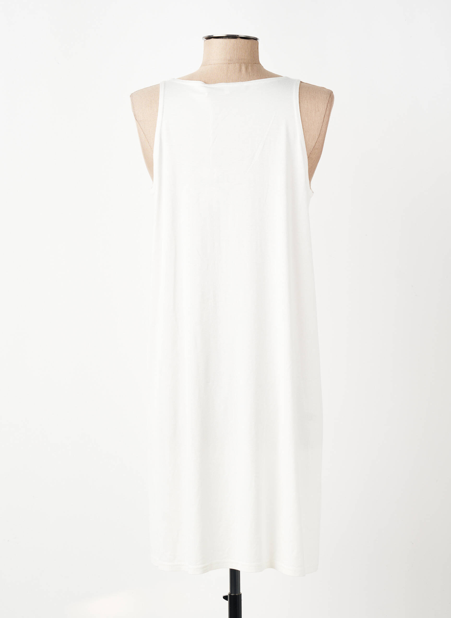 Robe courte sans manche sans manche blanc FRANCK ANNA femme