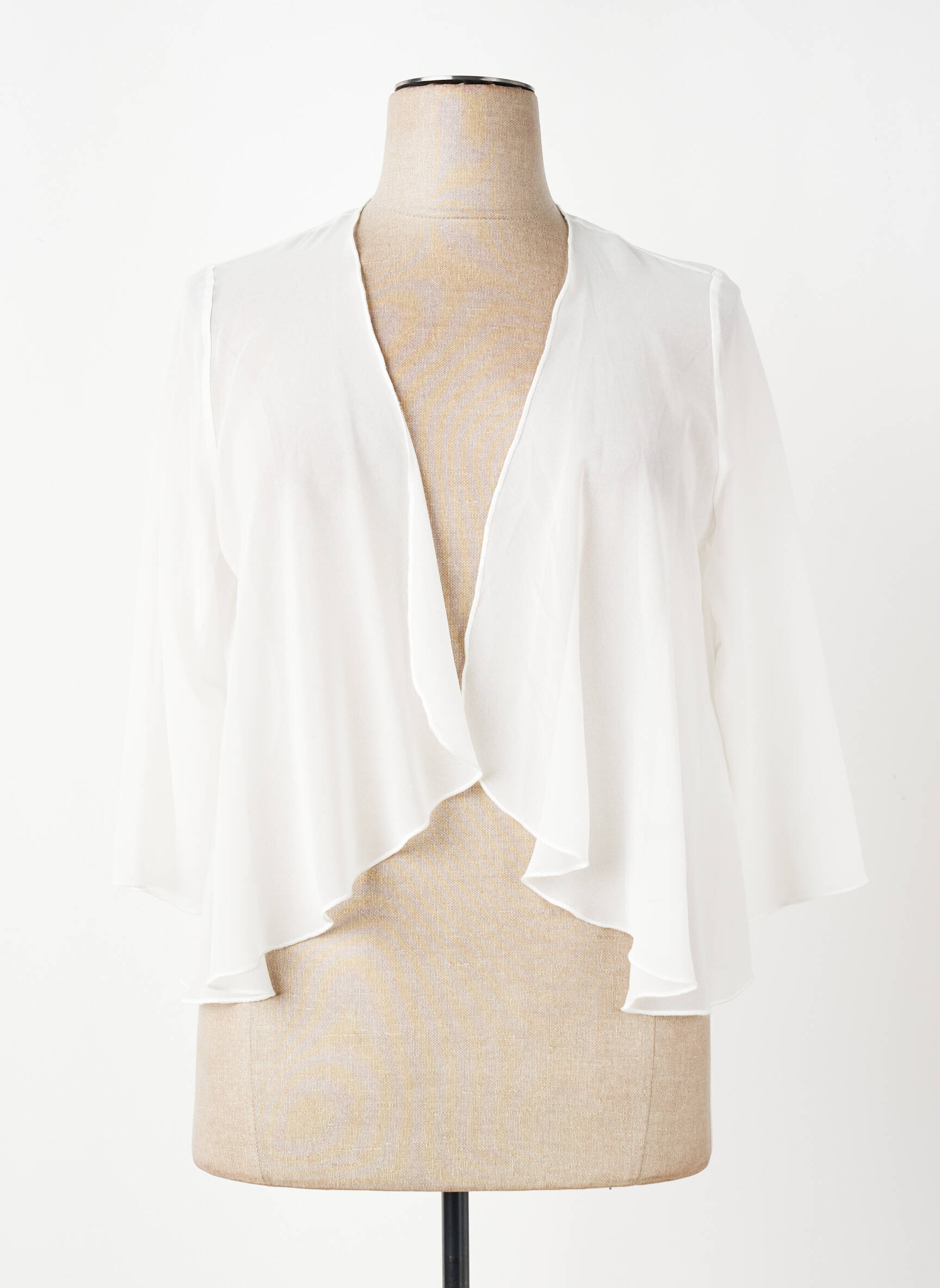 Gilet manches longues manches 3/4 blanc FRANCE RIVOIRE femme