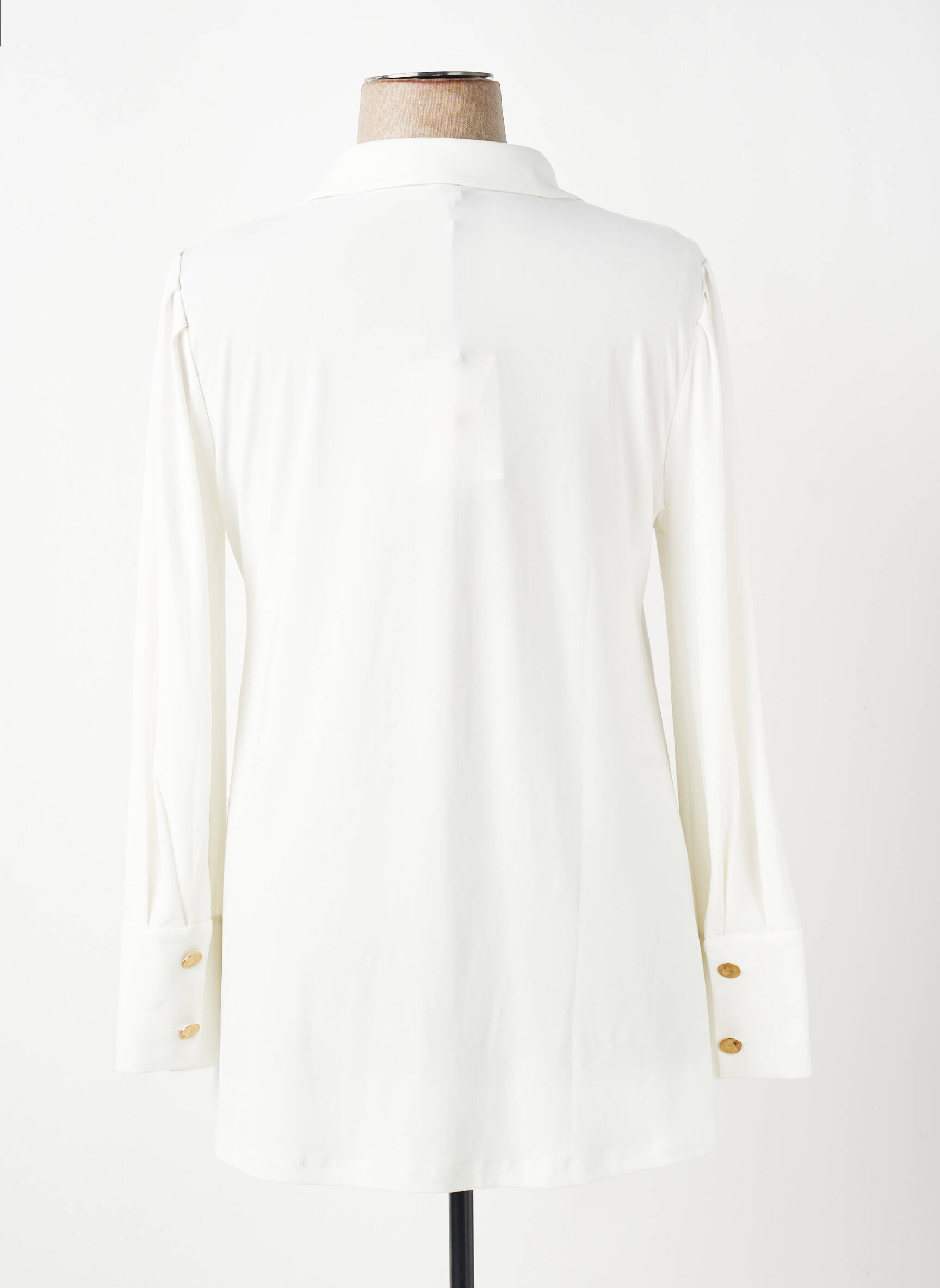 Polo manches longues manches longues blanc YOEK femme