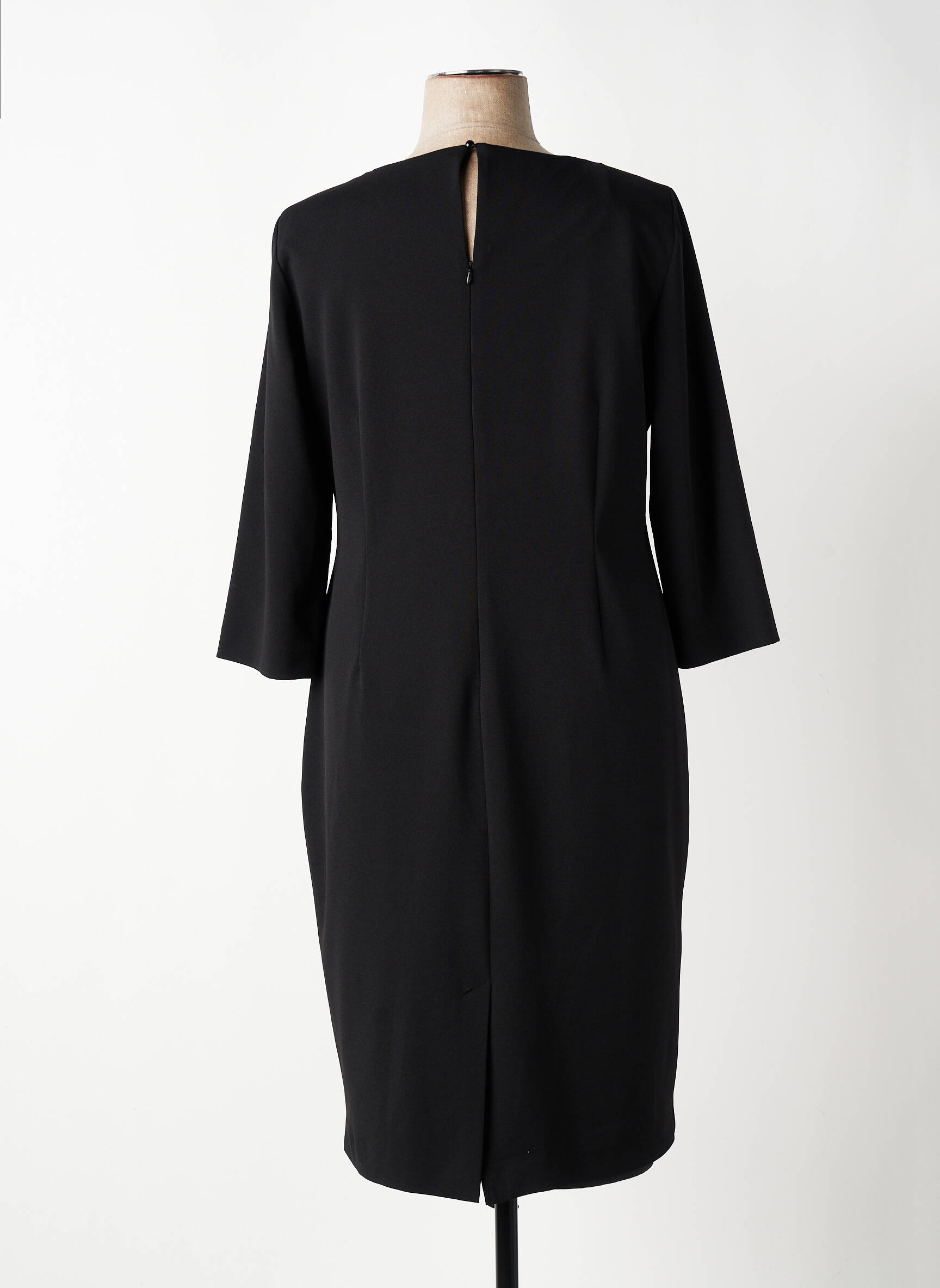 Robe mi-longue manches 3/4 manches 3/4 noir ELENA MIRO femme