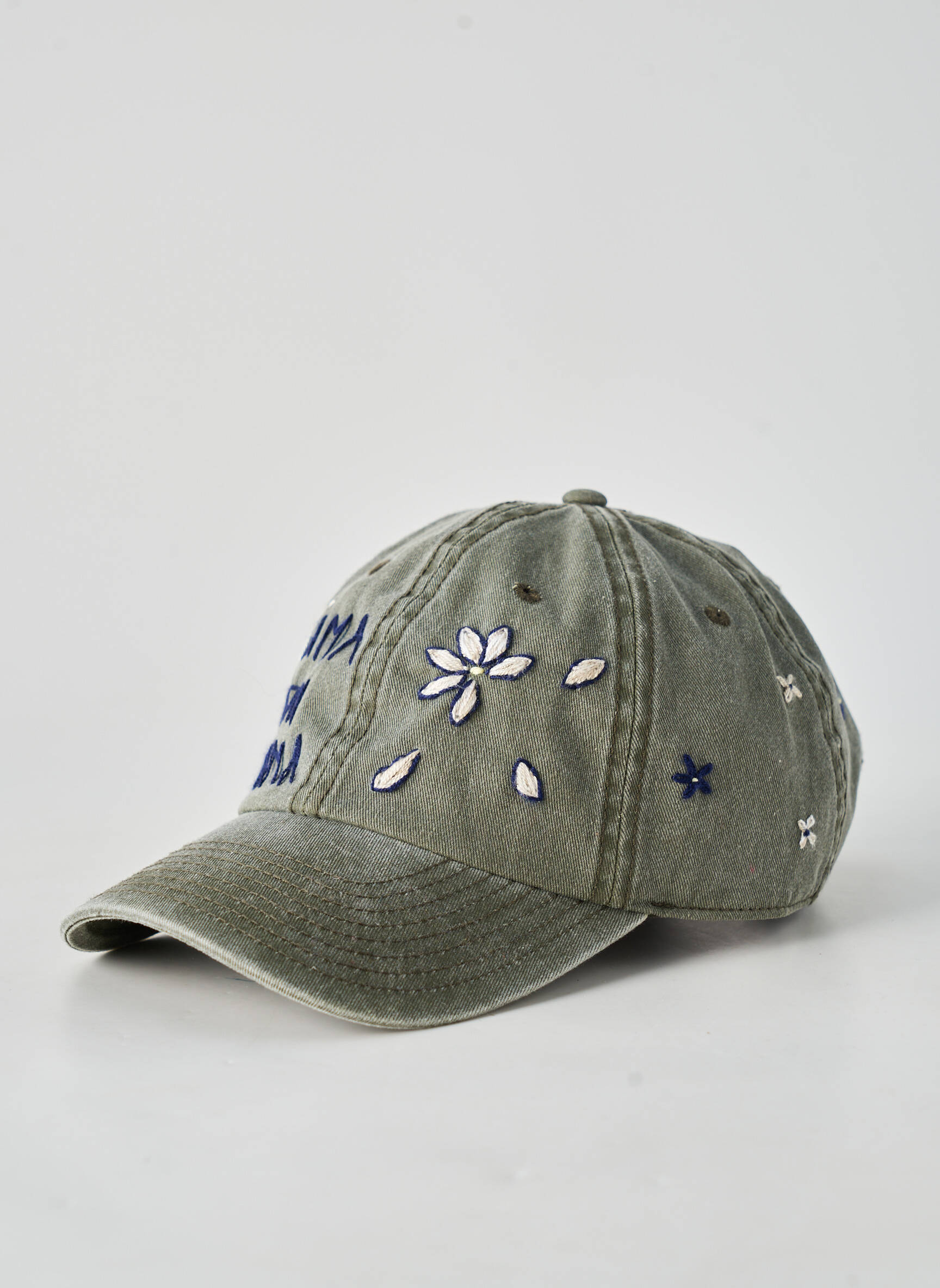 Casquette broderie vert BOB femme