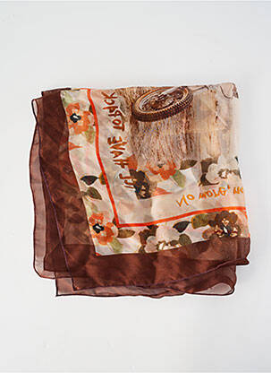Foulard imprimé fantaisie marron BOB homme