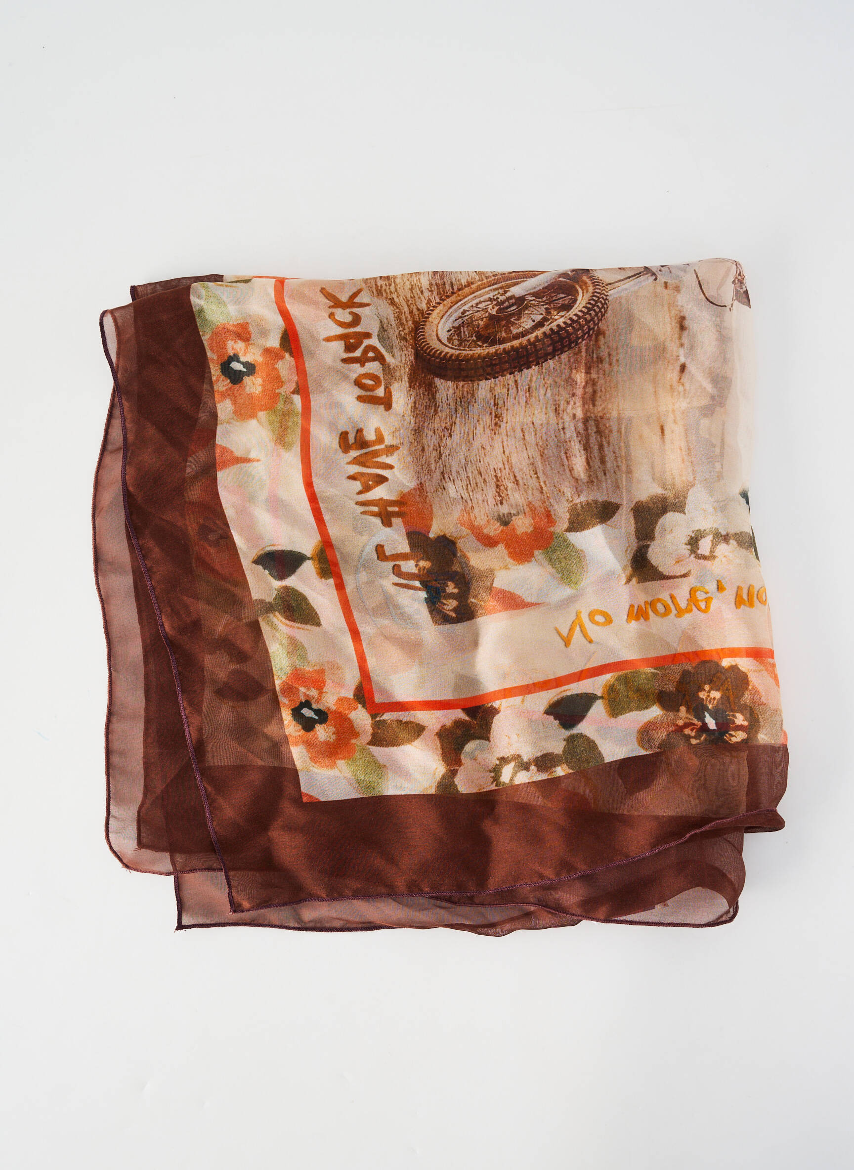 Foulard imprimé fantaisie marron BOB homme