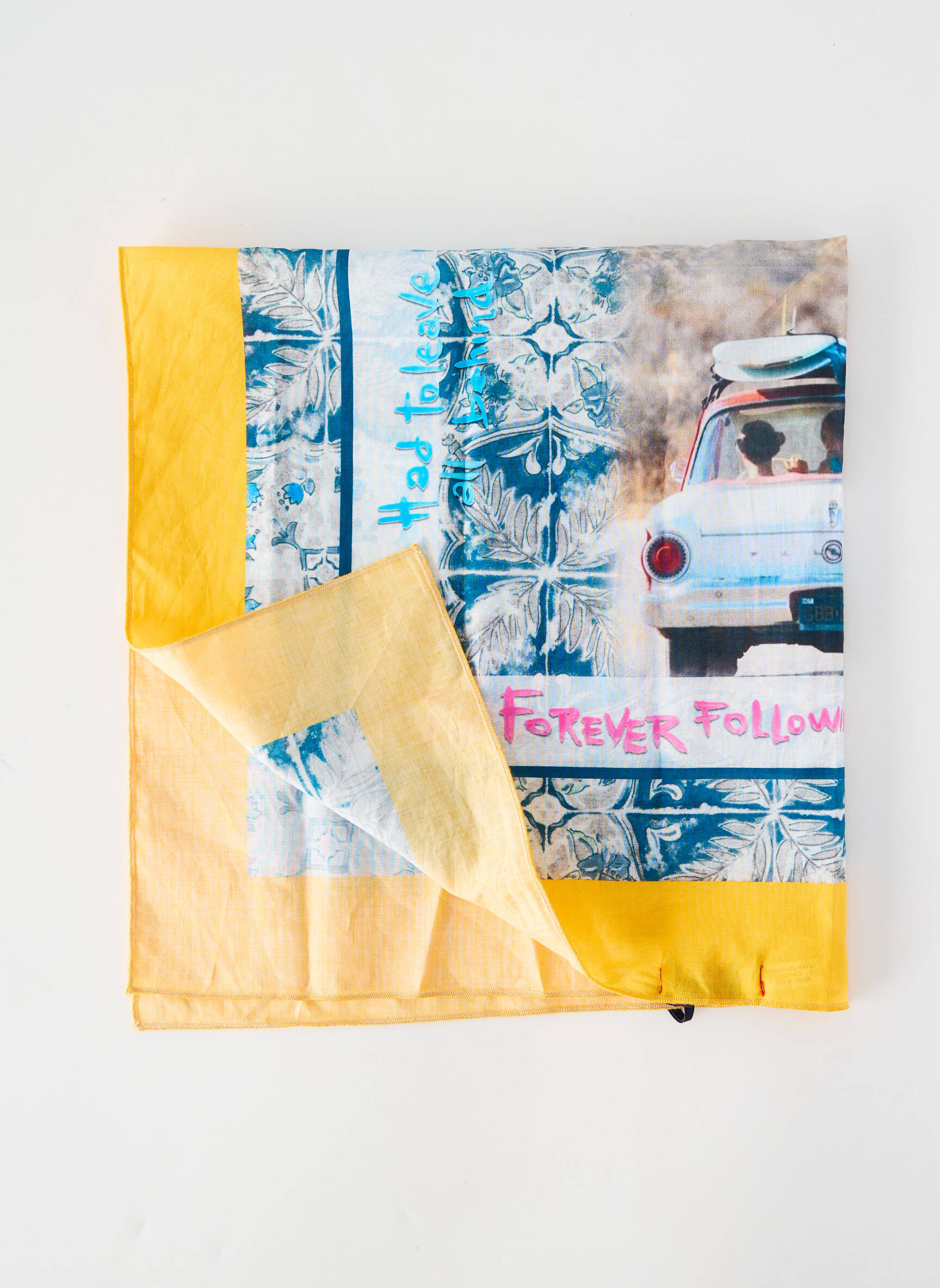 Foulard imprimé fantaisie jaune BOB homme
