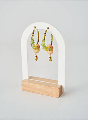 Boucles d’oreilles ornement perles vert NATURE BIJOUX femme