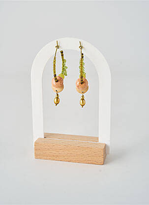Boucles d’oreilles ornement perles vert NATURE BIJOUX femme