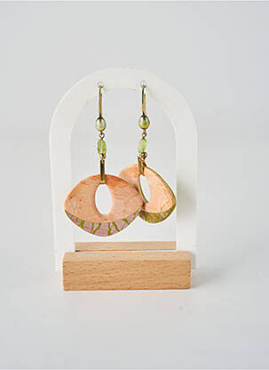 Boucles d’oreilles ornement perles vert NATURE BIJOUX femme
