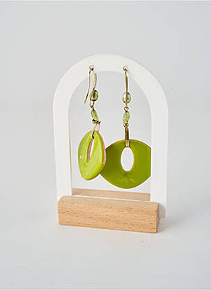 Boucles d’oreilles ornement perles vert NATURE BIJOUX femme