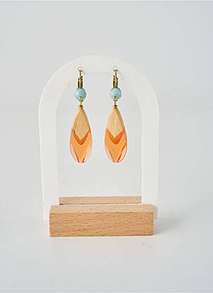 Boucles d’oreilles fermeture crochet orange NATURE BIJOUX femme