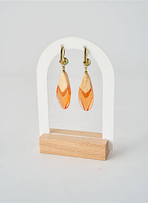 Boucles d’oreilles fermeture crochet orange NATURE BIJOUX femme