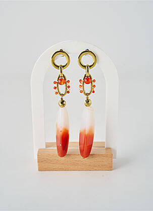 Boucles d’oreilles ornement perles orange NATURE BIJOUX femme