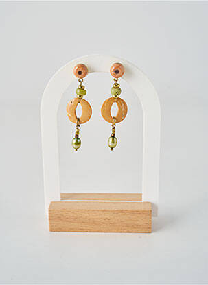 Boucles d’oreilles ornement perles beige NATURE BIJOUX femme