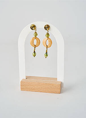 Boucles d’oreilles ornement perles beige NATURE BIJOUX femme