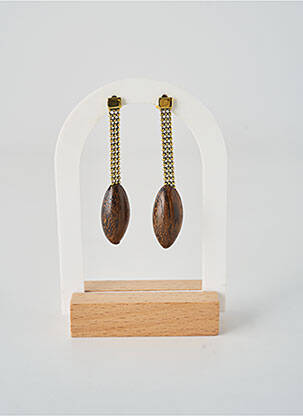 Boucles d’oreilles fermeture boucle(s) marron NATURE BIJOUX femme