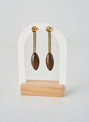 Boucles d’oreilles fermeture boucle(s) marron NATURE BIJOUX femme