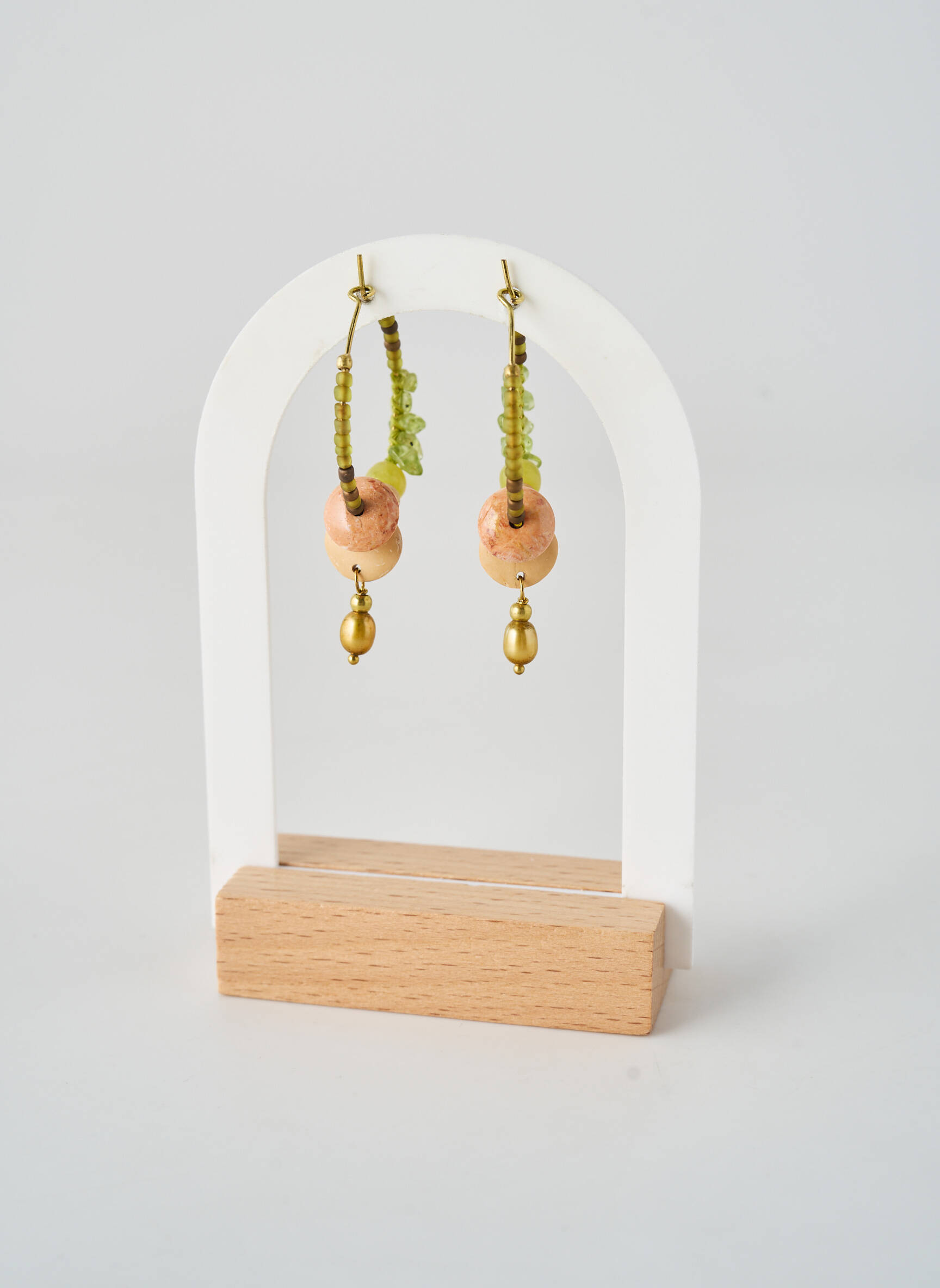 Boucles d’oreilles ornement perles vert NATURE BIJOUX femme
