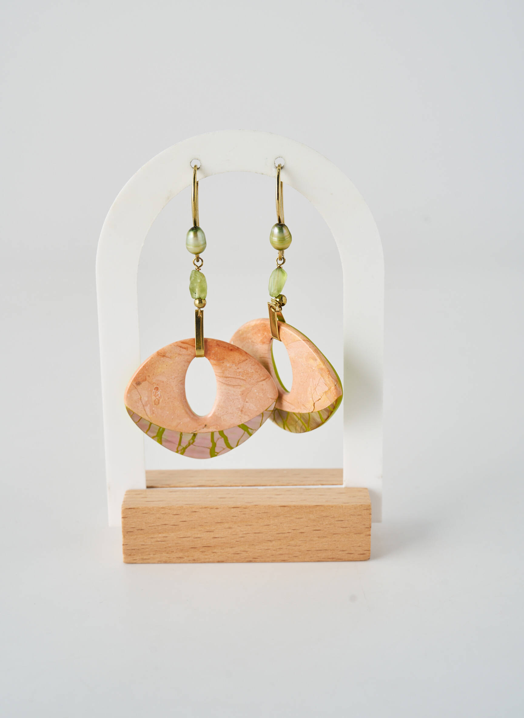 Boucles d’oreilles ornement perles vert NATURE BIJOUX femme
